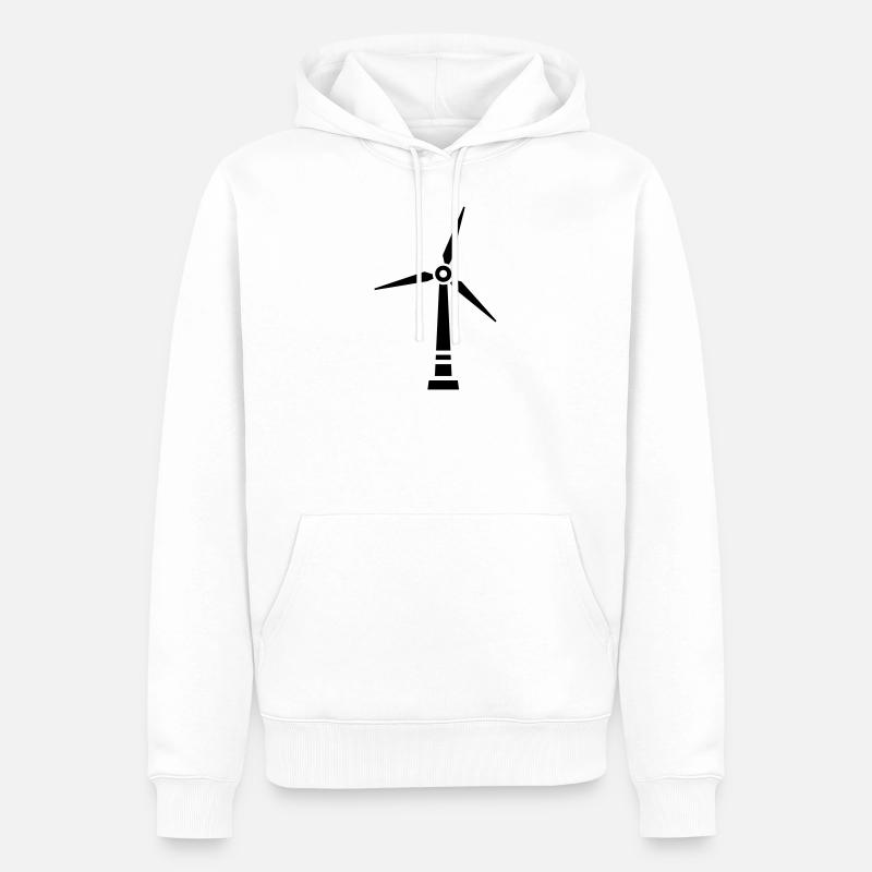 Windrad - Männer Premium Bio Hoodie - Weiß