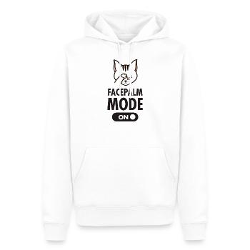 Cat - Facepalm Mode On - Men’s Premium Organic Hoodie - white - Front - Nico (187cm)