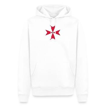 Malte Kreuz - Sweat à capuche Premium bio Homme - blanc - Devant - Nico (187cm)