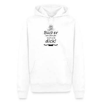 Bücher Spruch Buch Lesen Leser Geschenk - Männer Premium Bio Hoodie - Weiß - Vorne - Nico (187cm)