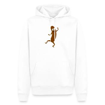 Bratwurst dansante humoristique - Sweat à capuche Premium bio Homme - blanc - Devant - Nico (187cm)