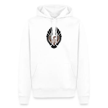 Hawk Tribal - Men’s Premium Organic Hoodie - white - Front - Nico (187cm)