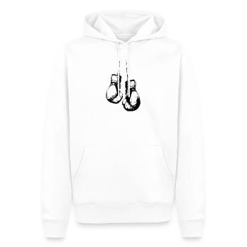 Gants de boxe suspendus noir - Sweat à capuche Premium bio Homme - blanc - Devant - Nico (187cm)