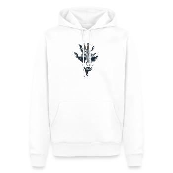 Das Portrait einer Giraffe mit Sonnenbrille - Männer Premium Bio Hoodie - Weiß - Vorne - Nico (187cm)