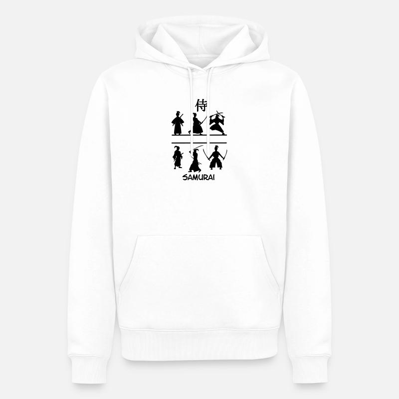 Samouraï avec des épées - Sweat à capuche Premium bio Homme - blanc