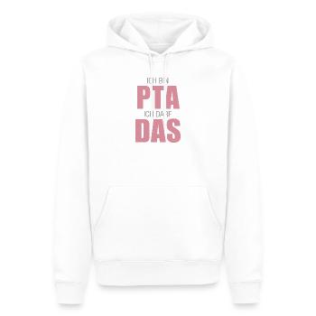 PTA, Ich bin PTA ich darf das - Männer Premium Bio Hoodie - Weiß - Vorne - Nico (187cm)