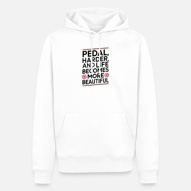 Conception de citation de cyclisme motivant - Sweat à capuche Premium bio Homme - blanc