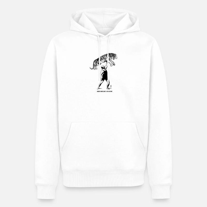 Sortir son chat à 3h du mat - Sweat à capuche Premium bio Homme - blanc