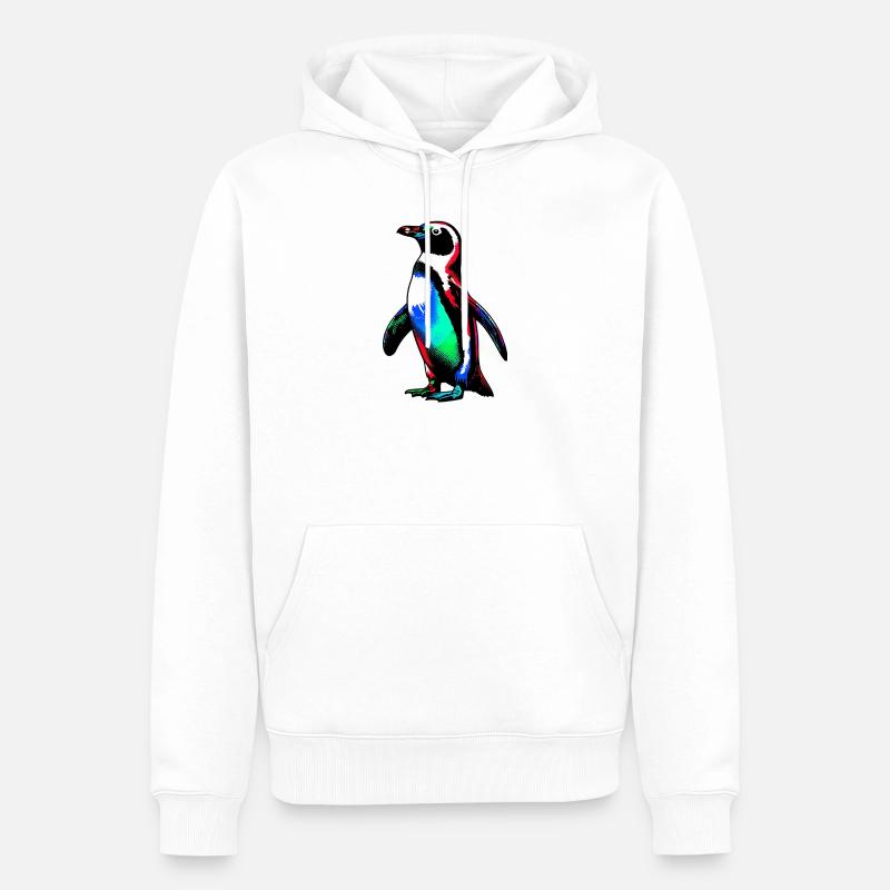 Pinguin - Männer Premium Bio Hoodie - Weiß