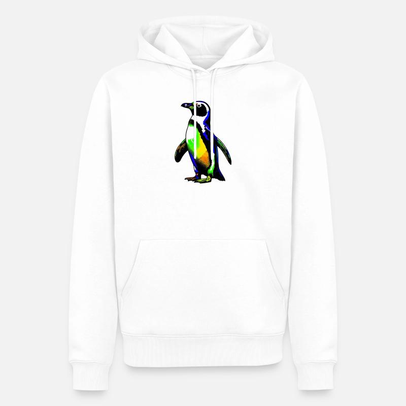 Pingouin - Sweat à capuche Premium bio Homme - blanc