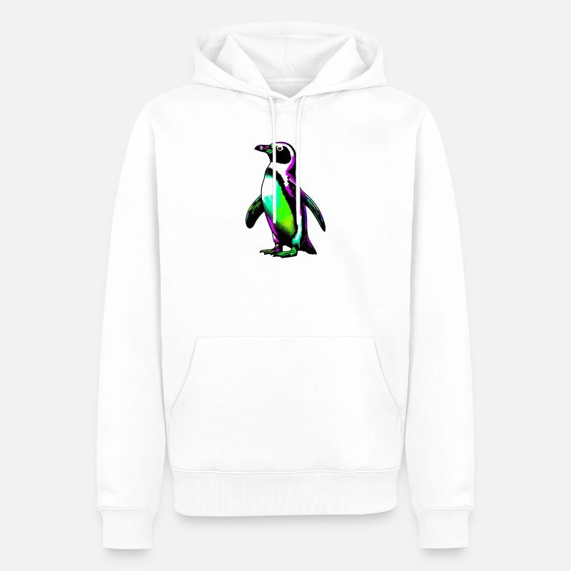 Pinguin - Männer Premium Bio Hoodie - Weiß