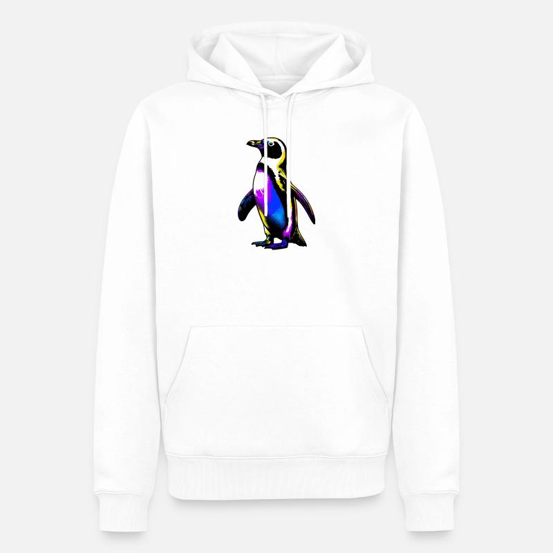 Pinguin - Männer Premium Bio Hoodie - Weiß