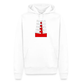 Fred 1986 - Männer Premium Bio Hoodie - Weiß - Vorne - Nico (187cm)