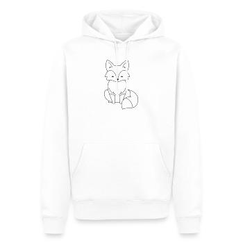 Comic Fuchs in schwarz - Männer Premium Bio Hoodie - Weiß - Vorne - Nico (187cm)