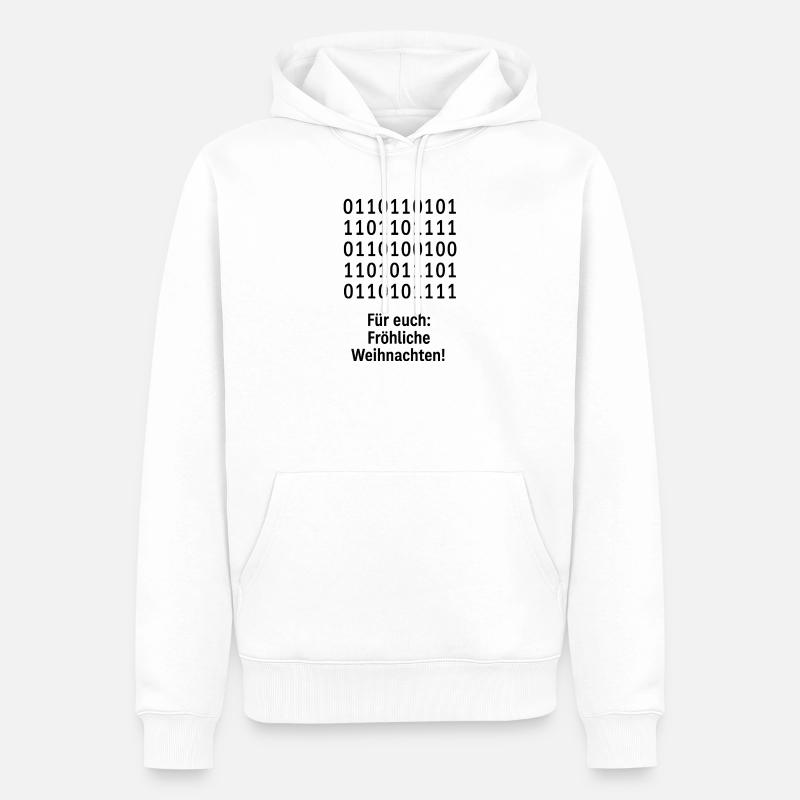 Weihnachtscode Binärmuster - Männer Premium Bio Hoodie - Weiß