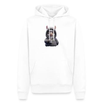 Lustiges Alpaka Motiv für Morgenmuffel - Männer Premium Bio Hoodie - Weiß - Vorne - Nico (187cm)