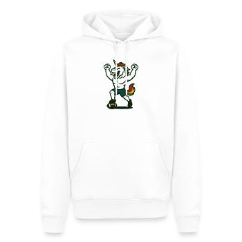 Unicorn Football Victory Maskottchen-Power-Design - Männer Premium Bio Hoodie - Weiß - Vorne - Nico (187cm)