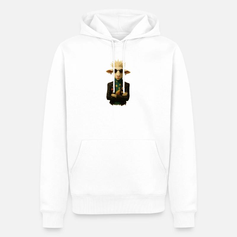 Punkgoat avec un groupe vedette - Sweat à capuche Premium bio Homme - blanc