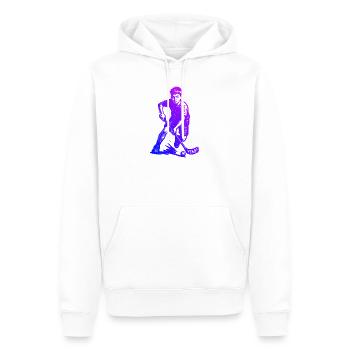 Floorball Stil für jeden Anlass - Männer Premium Bio Hoodie - Weiß - Vorne - Nico (187cm)