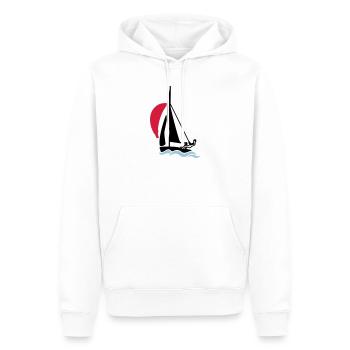 Jugend Segeljolle (420er 470er 505er) Segelboot - Männer Premium Bio Hoodie - Weiß - Vorne - Nico (187cm)