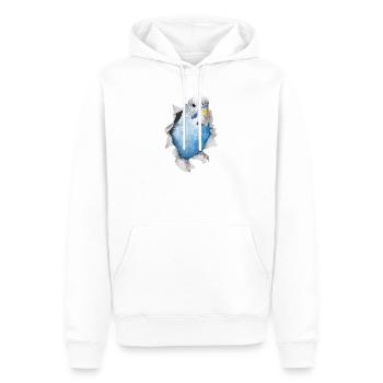 Perruche ondulée - Sweat à capuche Premium bio Homme - blanc - Devant - Nico (187cm)