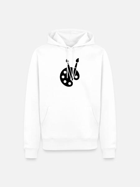 Malerei, Farbpalette, Pinsel, Kunst Symbol - Männer Premium Bio Hoodie - Weiß