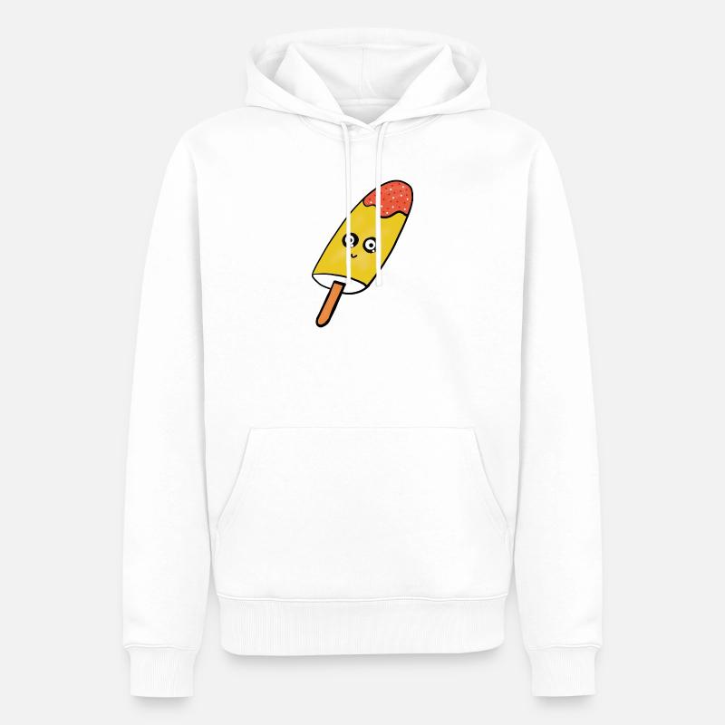 Kawaii  Eis Eiskrem Kinder lustig - Sweat à capuche Premium bio Homme - blanc
