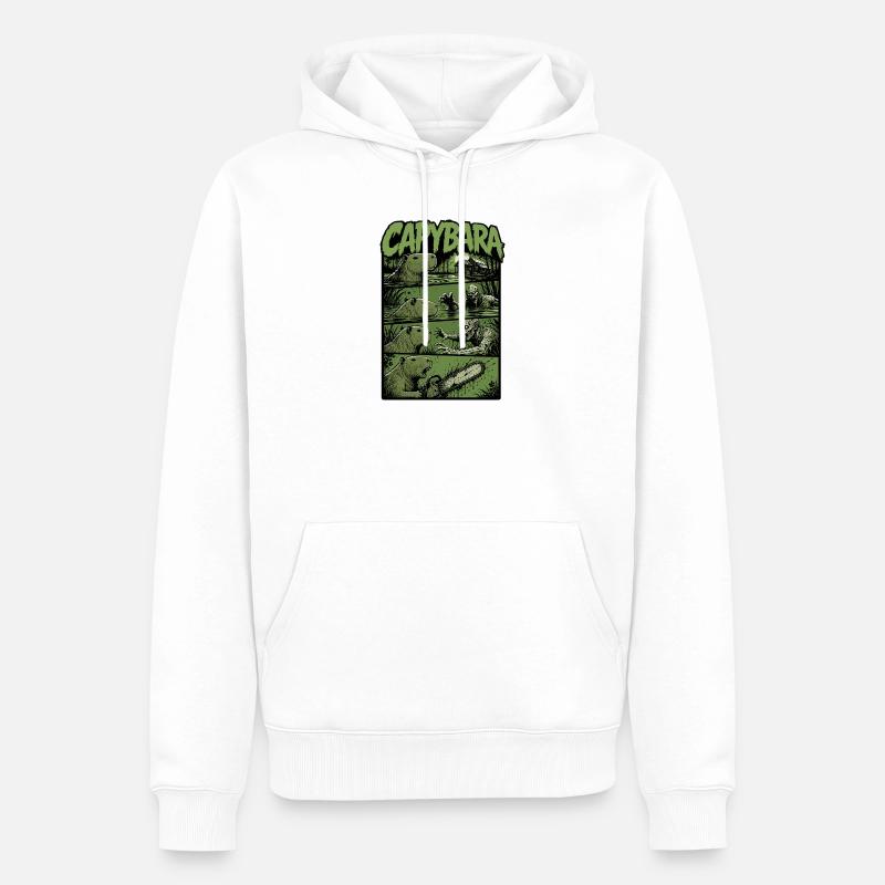 Capybara du Marais Zombie - Sweat à capuche Premium bio Homme - blanc