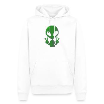 Signe de paix extraterrestre Pixel - Sweat à capuche Premium bio Homme - blanc - Devant - Nico (187cm)