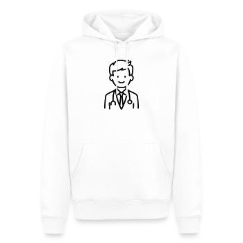 docteur - Sweat à capuche Premium bio Homme - blanc - Devant - Nico (187cm)
