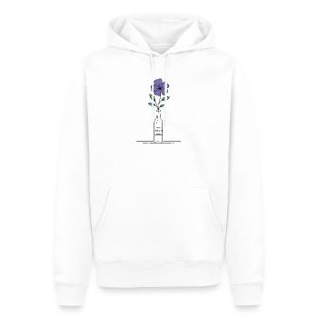 Blume lila in Weinflasche - Männer Premium Bio Hoodie - Weiß - Vorne - Nico (187cm)