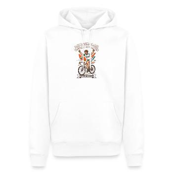 La douleur d’affiche de cyclisme vintage des années 70 est temporaire - Sweat à capuche Premium bio Homme - blanc - Devant - Nico (187cm)