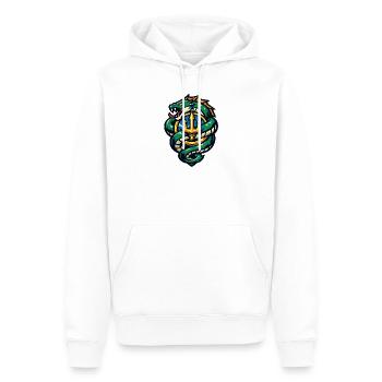 Drache mit Dreizack-Emblem - Männer Premium Bio Hoodie - Weiß - Vorne - Nico (187cm)