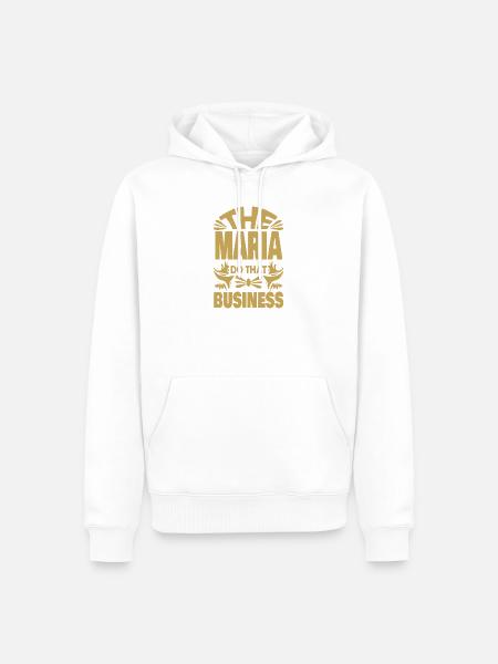 Maria - Männer Premium Bio Hoodie - Weiß