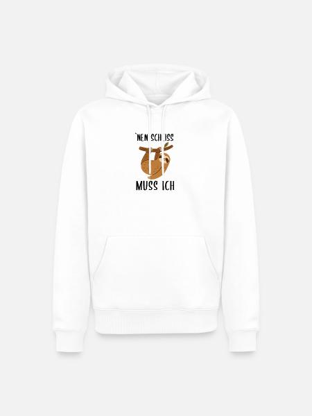 Nen scheiss muss ich - Männer Premium Bio Hoodie - Weiß
