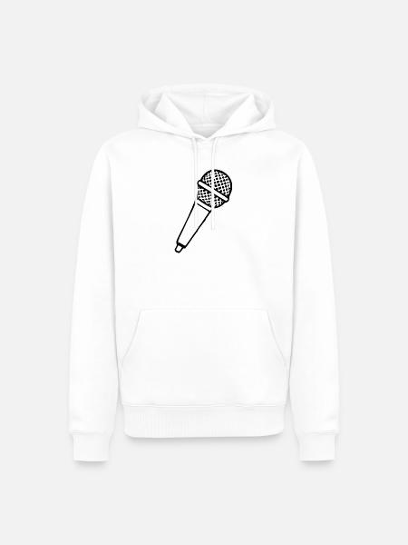 Mikrofon Musik Sänger Geschenk - Männer Premium Bio Hoodie - Weiß