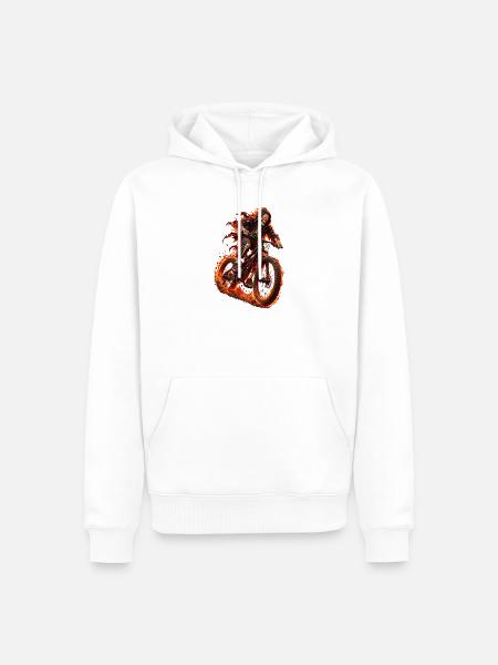 BMX Bone Rider - Männer Premium Bio Hoodie - Weiß