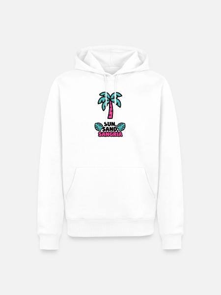Sun Sand Sangria Logo - Männer Premium Bio Hoodie - Weiß