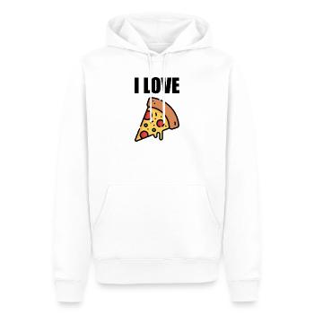 Pizza in Neonfarben - Männer Premium Bio Hoodie - Weiß - Vorne - Nico (187cm)