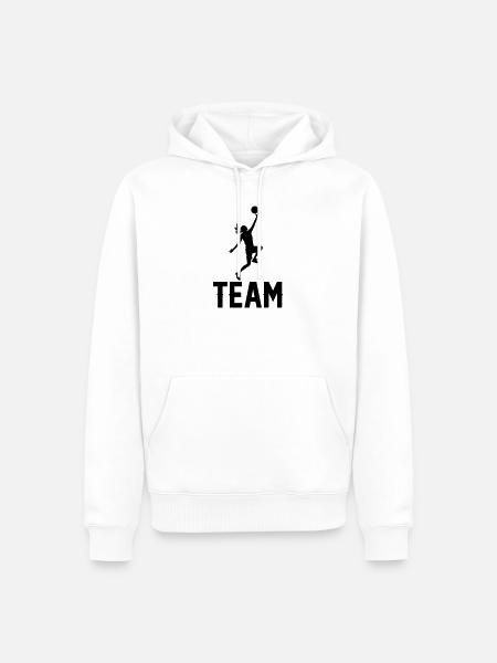 Frauen Basketball - Männer Premium Bio Hoodie - Weiß