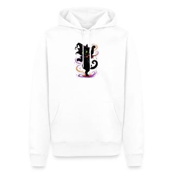 Halloween black cat dancing - Männer Premium Bio Hoodie - Weiß - Vorne - Nico (187cm)