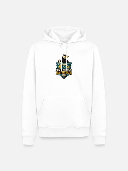RobVibe Wildclub – Ruhige Oberflächenente - Männer Premium Bio Hoodie - Weiß