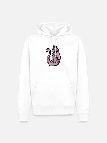 Pastelldrache auf Schwarz - Männer Premium Bio Hoodie - Weiß