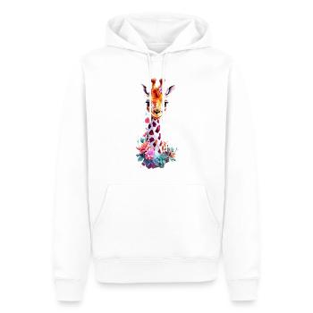 Giraffe V1 24 01 - Men’s Premium Organic Hoodie - white - Front - Nico (187cm)