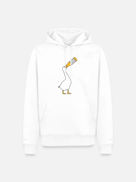 Beer boozing goose - Men’s Premium Organic Hoodie - white