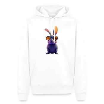 Rabbit2 - Männer Premium Bio Hoodie - Weiß - Vorne - Nico (187cm)