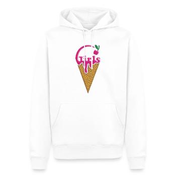 Mädchen-Grafik - Männer Premium Bio Hoodie - Weiß - Vorne - Nico (187cm)