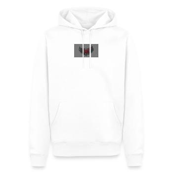 Winged Heart with Flames and Skulls - Men’s Premium Organic Hoodie - white - Front - Nico (187cm)