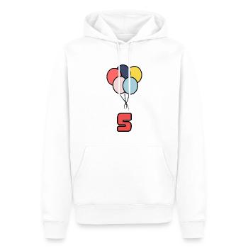 5. 5 JAHRE. 5-JÄHRIGES JUBILÄUM. GEBURTSTAG 5 JAHRE - Männer Premium Bio Hoodie - Weiß - Vorne - Nico (187cm)