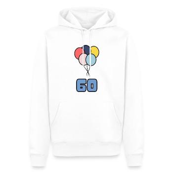 60. 60 YEARS. 60TH ANNIVERSARY. BIRTHDAY 60 YEARS. - Men’s Premium Organic Hoodie - white - Front - Nico (187cm)